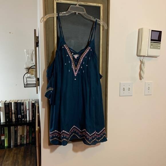 Red Carter Blue Embroidered Cold-Shoulder Swim Cover-Up Dress Size Medium NWT - Picture 4 of 7